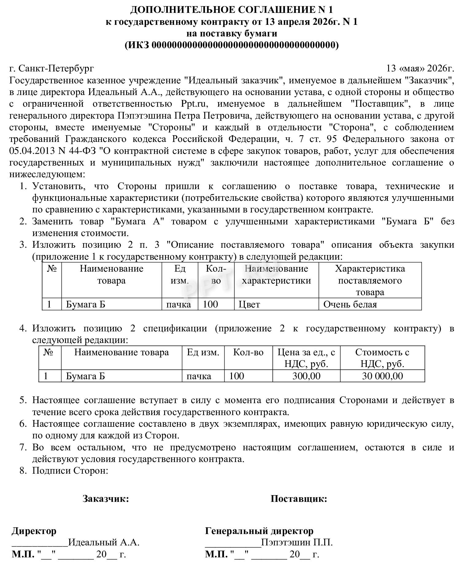 Образец улучшенных характеристик товара по 44-ФЗ Образец улучшенных характеристик товара по 44-ФЗ