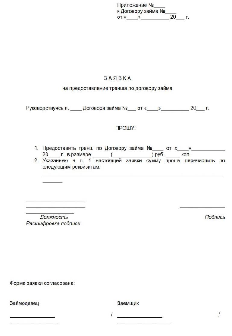 Образец заявления на выдачу займа сотруднику предприятия