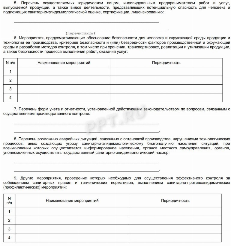 Образец программы производственного контроля на предприятии 2024 ...