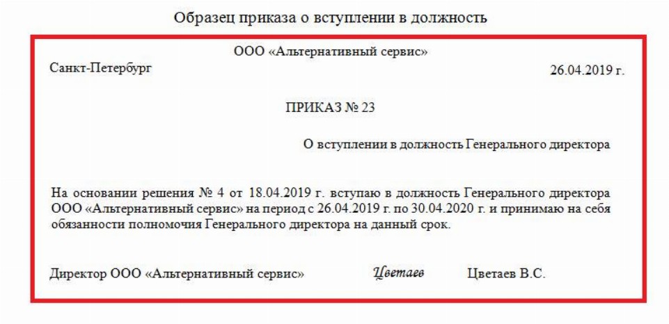Образец приказа о назначении директора в 2024 | Скачать форму, бланк