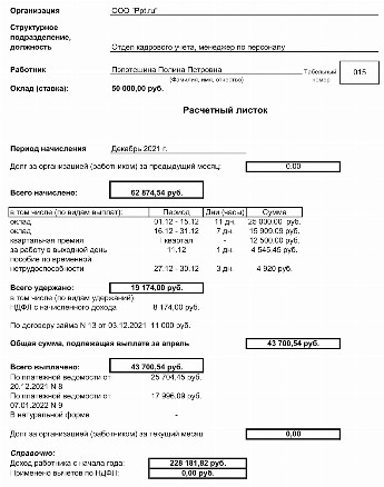 Реестр выдачи расчетных листков образец