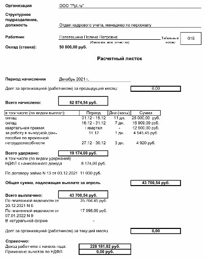 Реестр выдачи расчетных листков образец