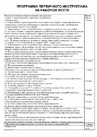 План конспект проведения первичного противопожарного инструктажа