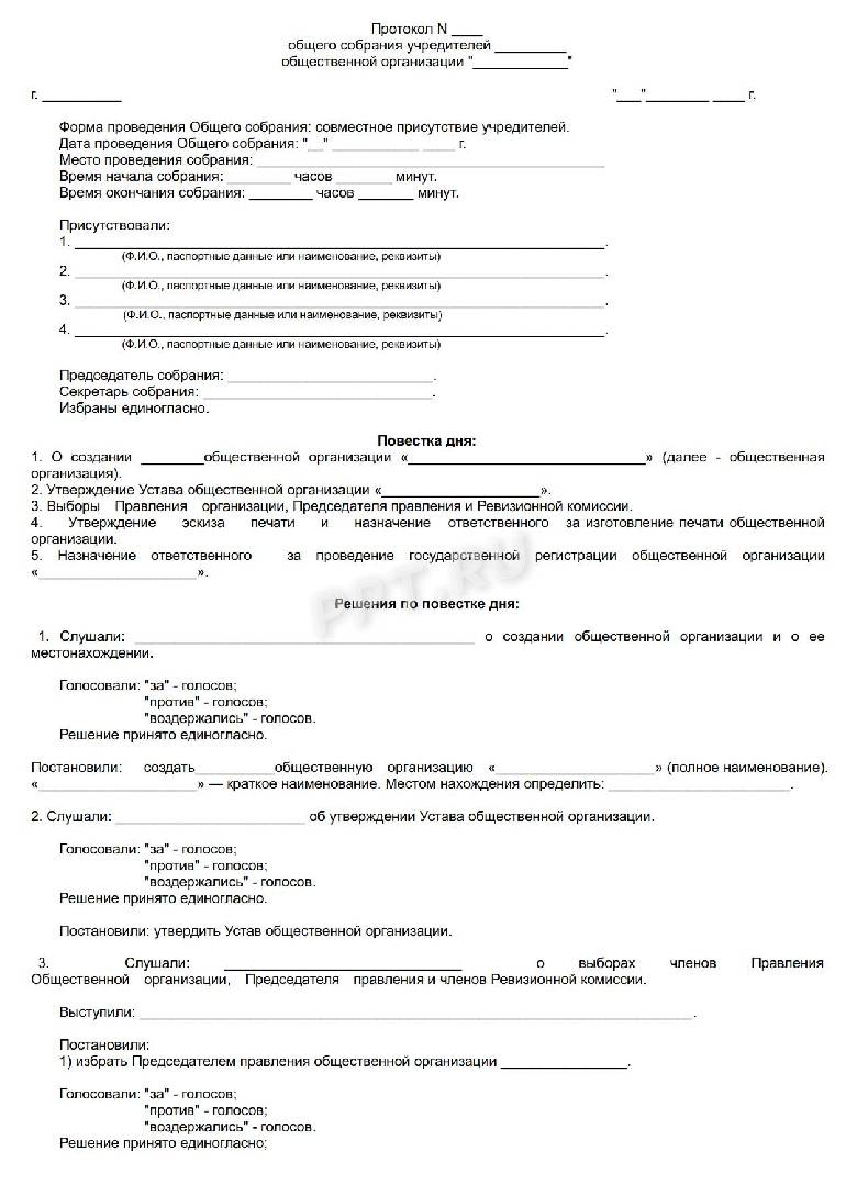 Протокол нко образец. Протокол собрания учредителей о создании общественной организации. Протокол общего собрания некоммерческой организации образец. Протокол о создании Учредитель юридическое лицо. Протокол учредителей о создании некоммерческой организации образец.