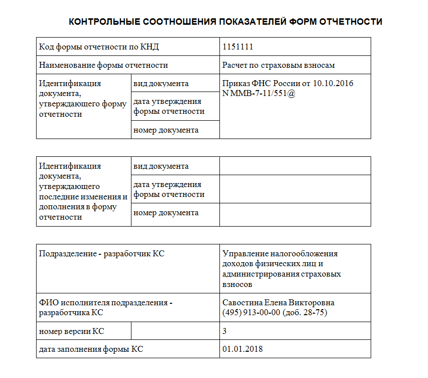 Контрольные соотношения рсв 1