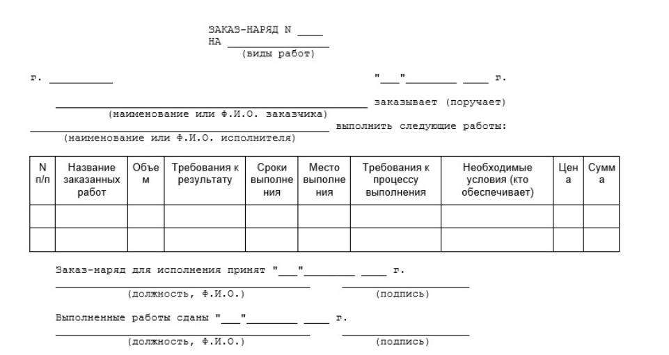 Бланк сменного задания на производстве образец