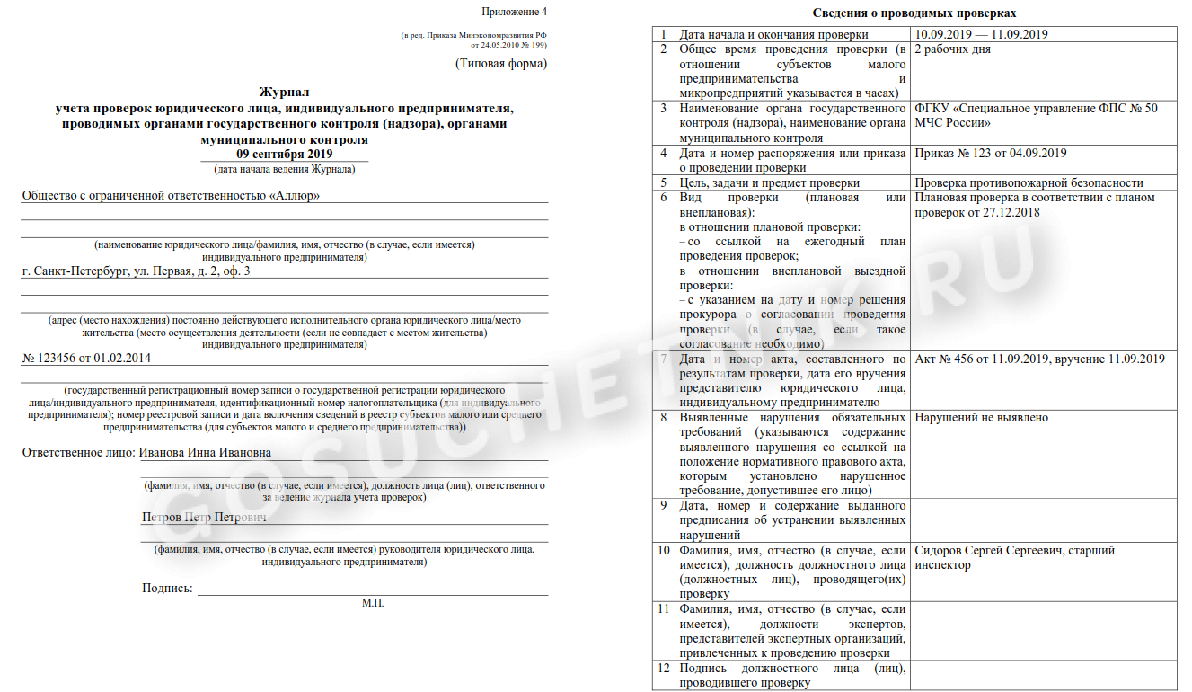 Купить Журнал Проверок Юридического Лица