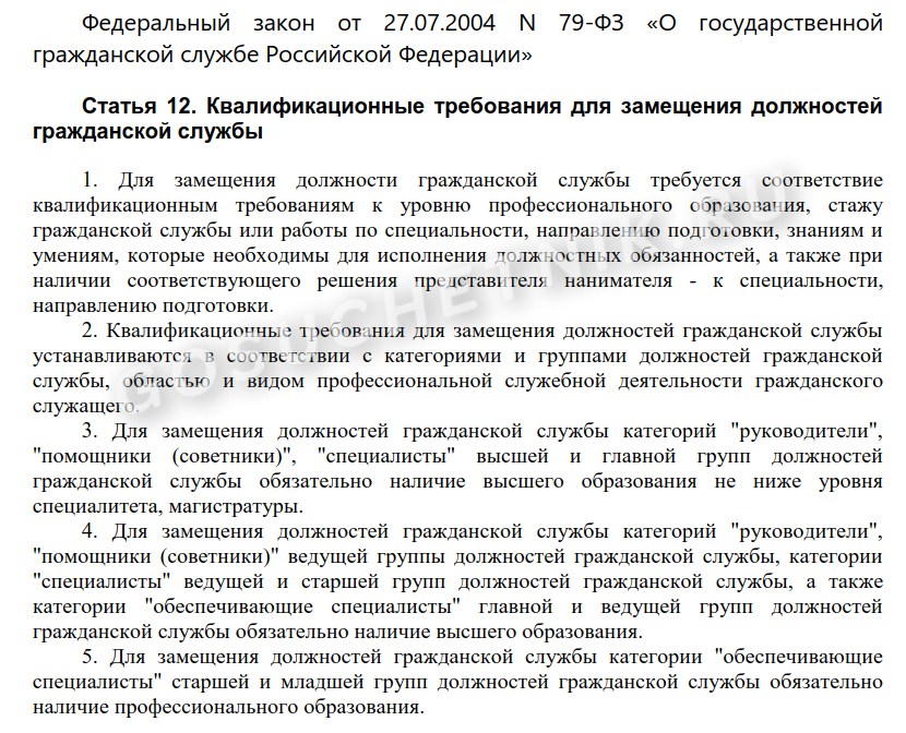 Тест для государственных гражданских служащих с ответами