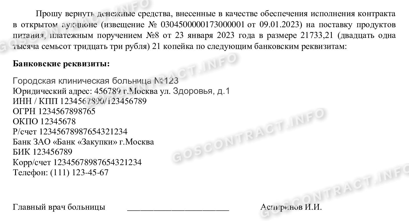 Возврат обеспечения заявки по 44 ФЗ в 2024 году