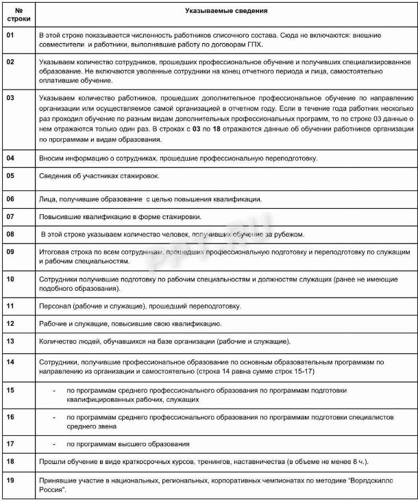 Отчет по кадрам за год образец