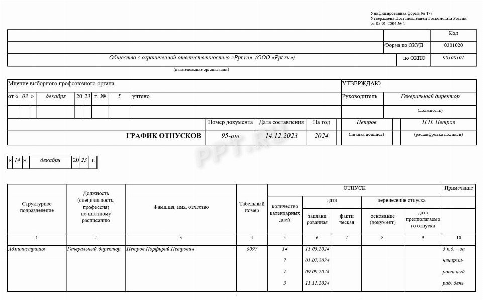 График Отпусков Картинки Для Презентации