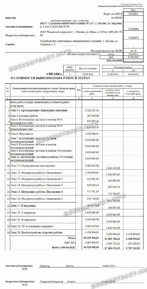 Образец заполнения КС 3 в 2024 году | Скачать форму, бланк