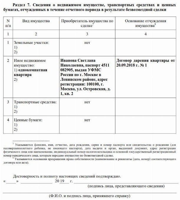 Декларация для госслужащих образец