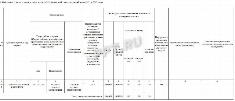 Образец плана-графика закупок на 2024 год | Срок размещения в ЕИС