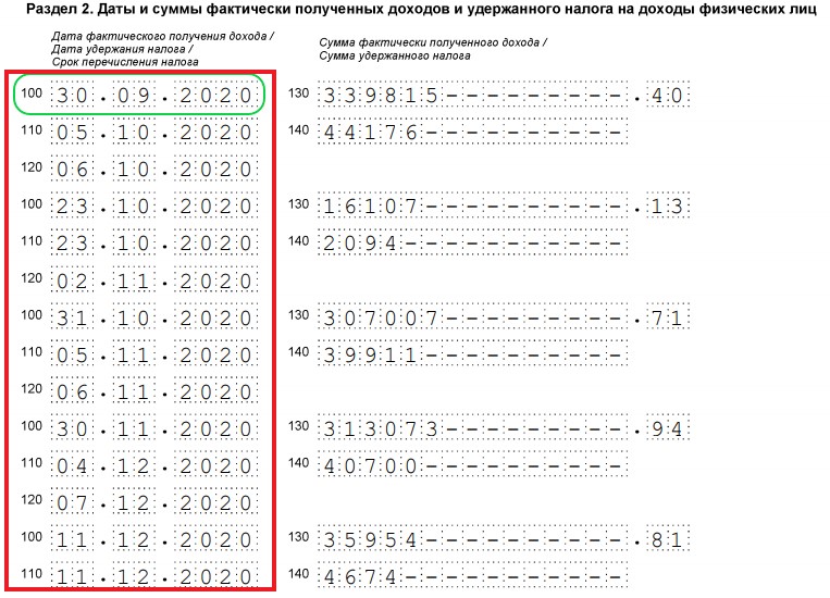 6 ндфл за 4 квартал 2020 года образец заполнения зарплата за декабрь