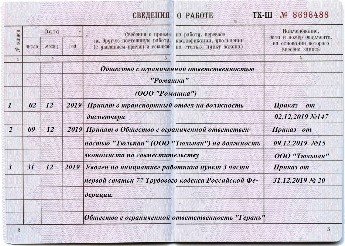 Образцы записей в трудовую книжку 2022