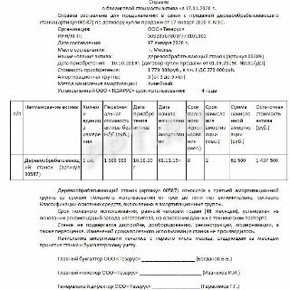 Справка о балансовой стоимости активов образец