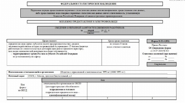 Форма П-4 НЗ в статистику — инструкция по заполнению 2021