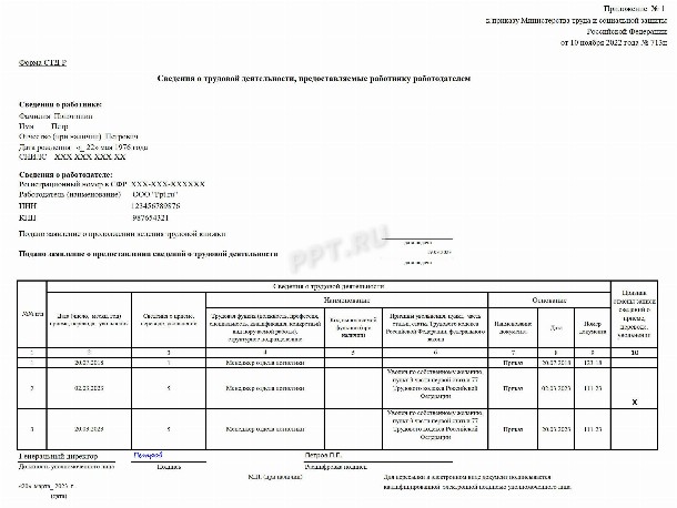 Форма стд р образец