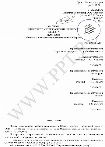 Акт антитеррористической защищенности объекта образец 2022