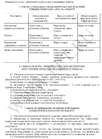 План обеспечения антитеррористической защищенности объекта