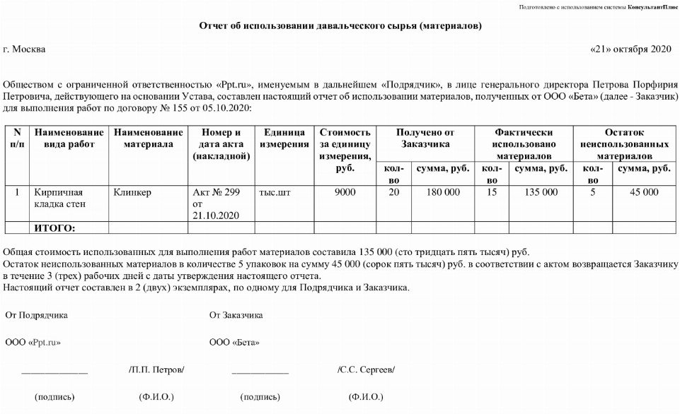 Договор переработки давальческого сырья образец и приложение