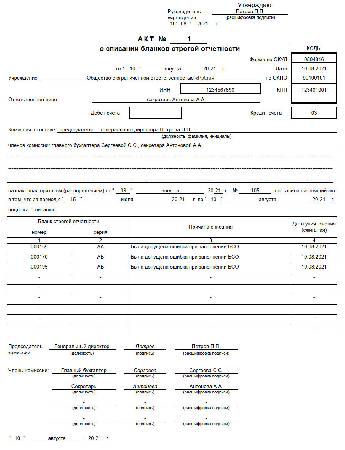 Акт на списание бланков строгой отчетности образец