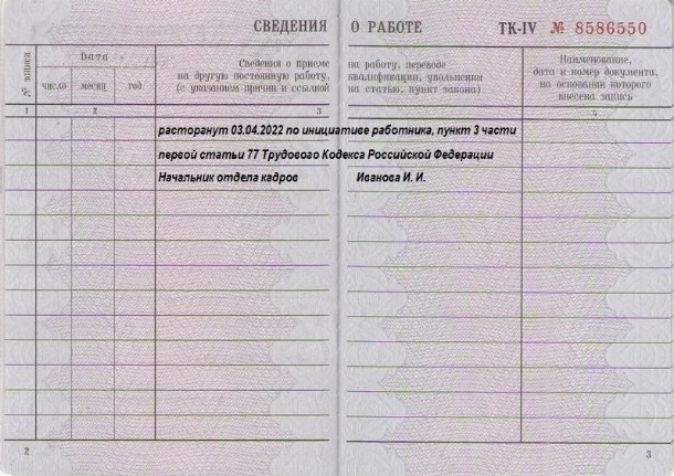 Как исправить ошибку в трудовой книжке — образец 2024 года