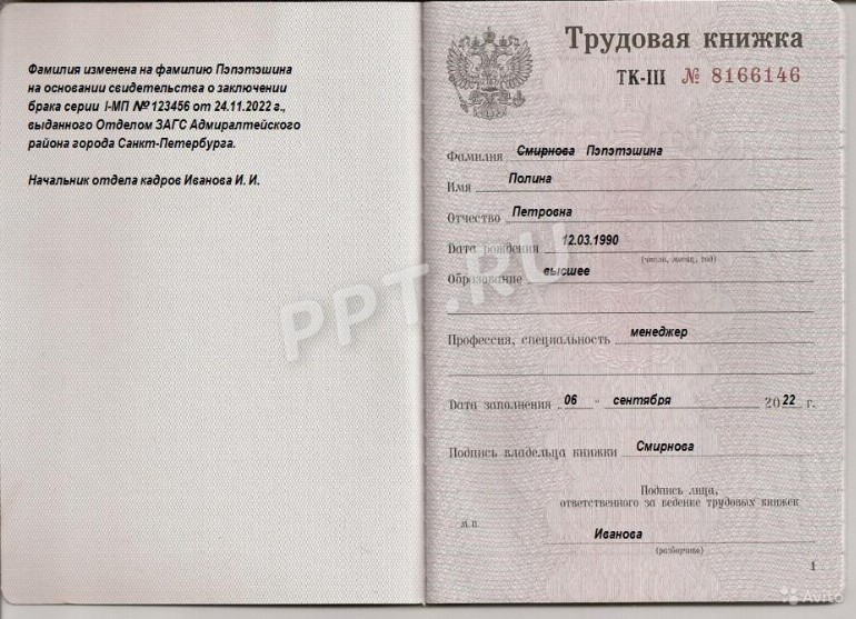 Как исправить ошибку в трудовой книжке — образец 2024 года