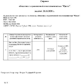 Как выглядит список участников ооо образец