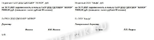 Образец акта сверки с расхождениями в 2024 году. Акт сверки с разногласиями