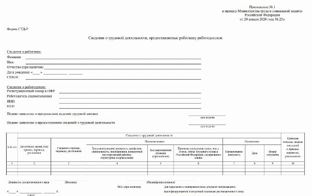 Выписка из трудового договора образец