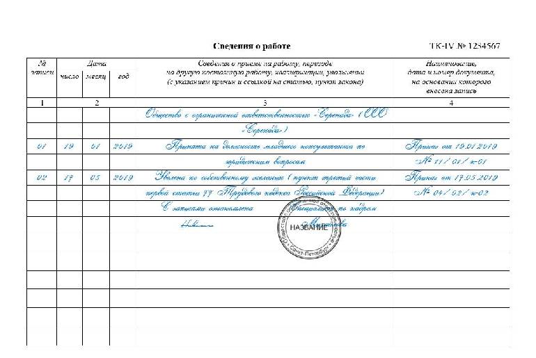 Способ ведения трудовой книжки выбранный по прежнему месту работы в 1с как узнать дату