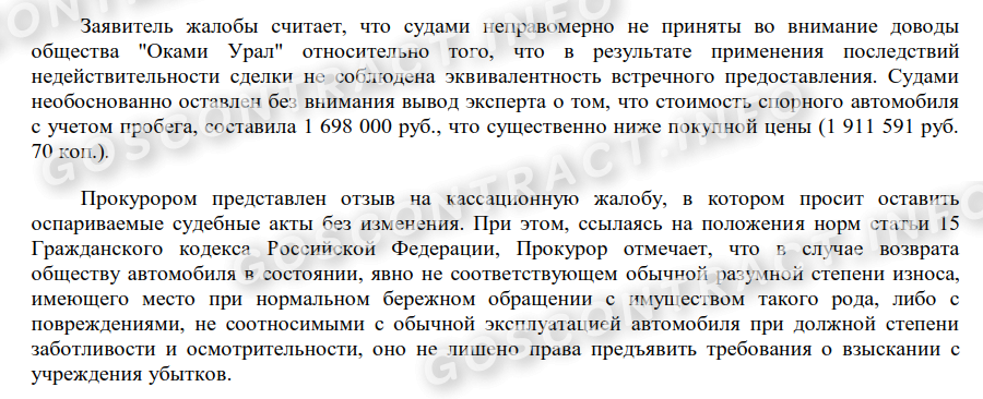 Убытки при признании контракта недействительным