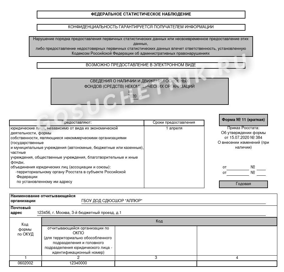 Форма 11 годовая за 2023